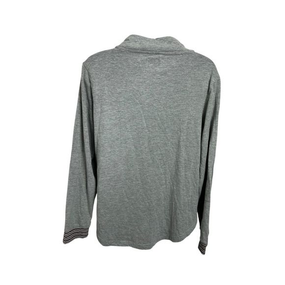Women's Jason Wu for EVAAIR Gray Top Sz M Long-Sleeve Shirt Casual Cotton Tee - Picture 6 of 9